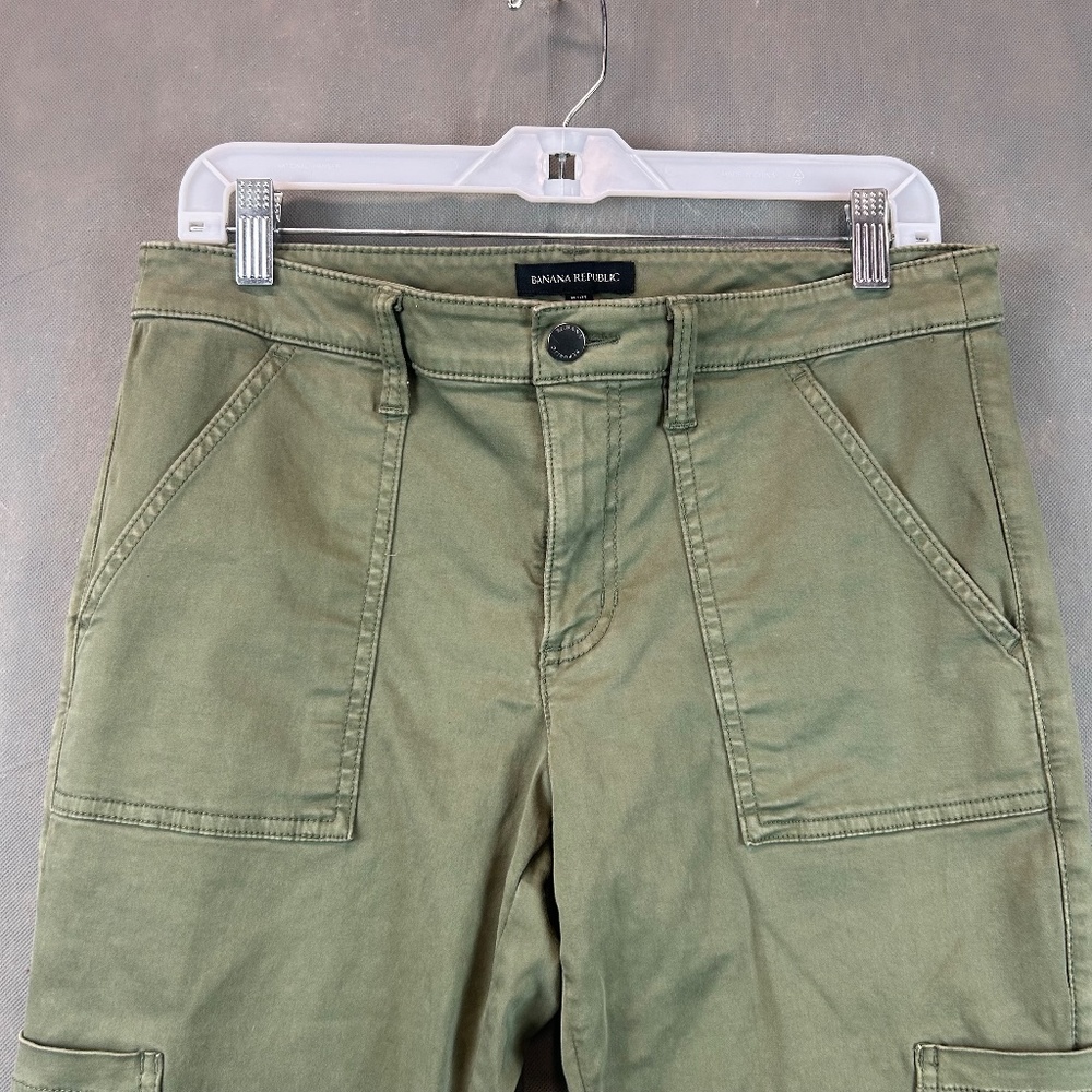 Banana Republic Women's Size 8P Green Sloan Fit Skinny Ankle Pants Cargo Pockets - Picture 3 of 12